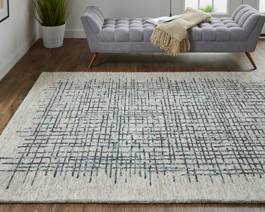 Maddox Transitional Abstract Gray Green Tan Area Rug (12' x 15')