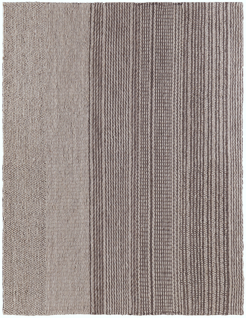 Hamden Modern Stripes Ivory Brown Area Rug (8' x 10')