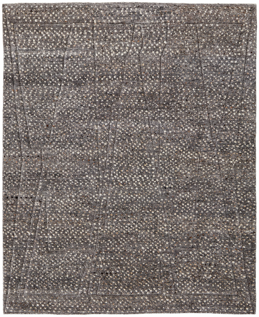 Dering Modern Polka Dots Gray Tan Taupe Area Rug (5' x 8')