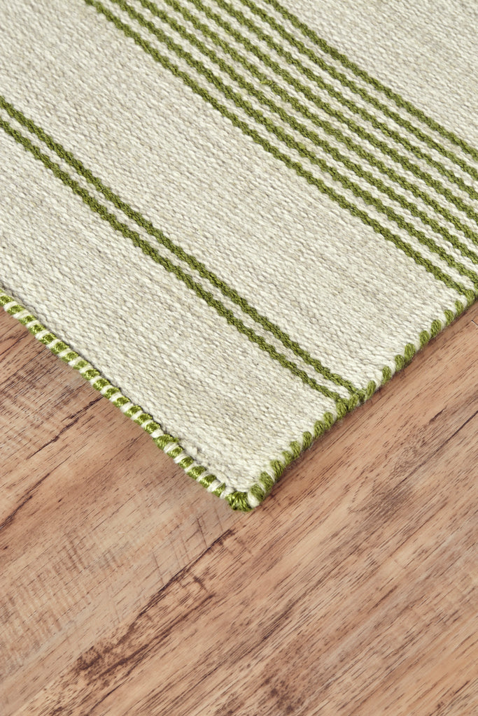 Duprine Transitional Stripes Green Ivory Area Rug (2' x 3')