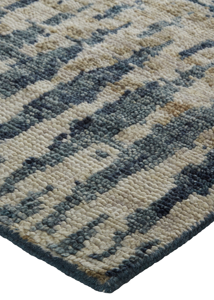 Palomar Transitional Abstract Blue Gray Tan Area Rug (2' x 3')