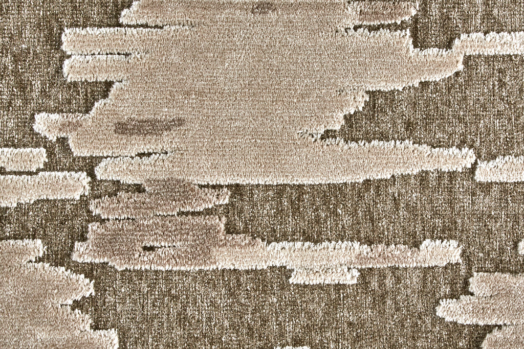 Saphir Zam Modern Abstract Brown Taupe Area Rug (2'6" x 9'10")