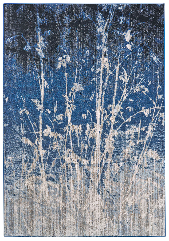 Milton Modern Abstract Blue Black Gray Area Rug (10'2" x 13'9")