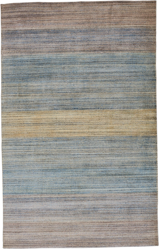 Milan Modern Gradient Ombre Blue Purple Tan Area Rug (8' x 11')