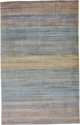 Milan Modern Gradient Ombre Blue Purple Tan Area Rug (2'6" x 8')