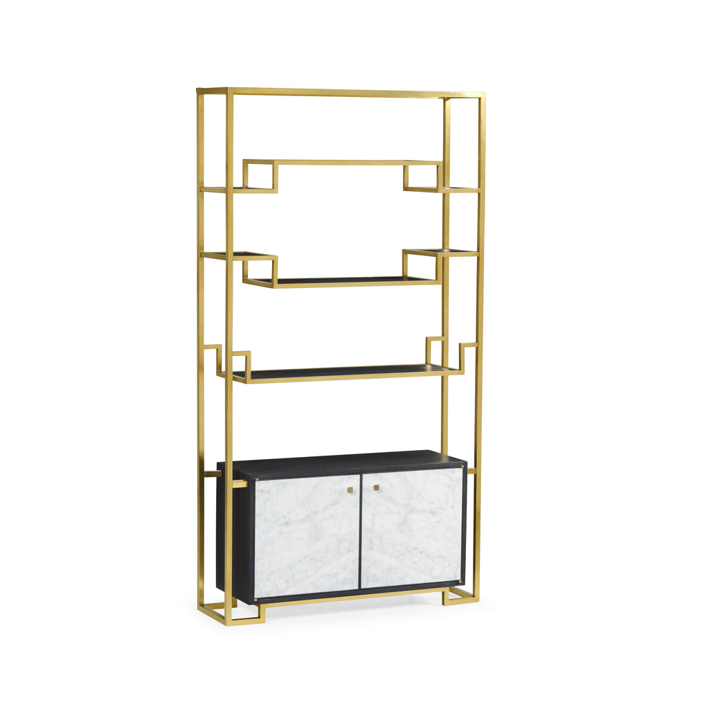 Fusion Etagere with Marble Doors