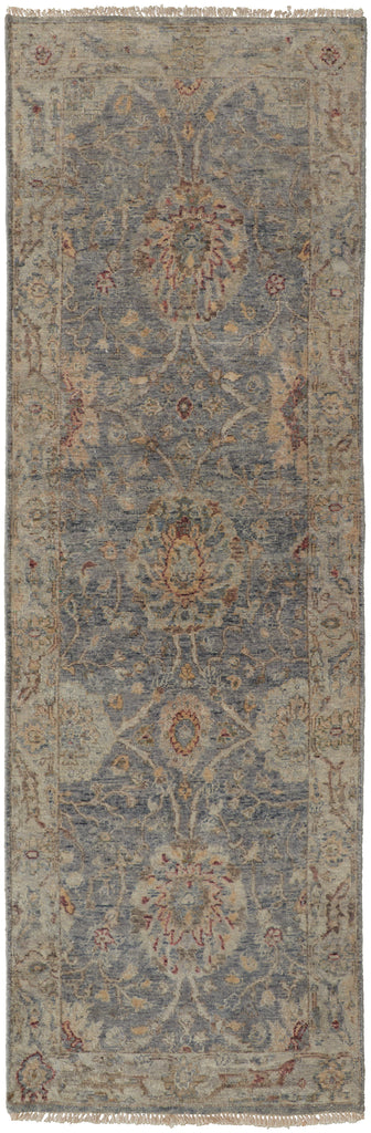 Marabel Traditional Damask Brown Tan Taupe Area Rug (2'6" x 10')