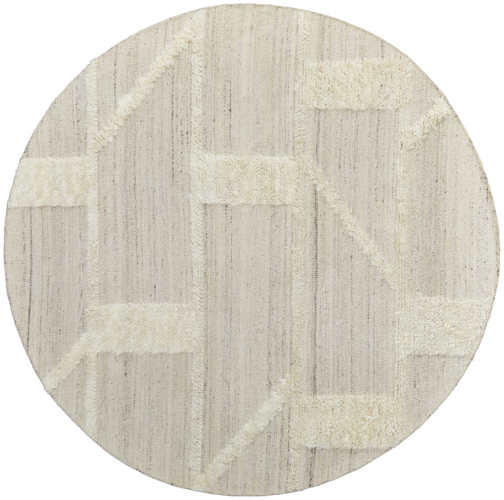 Ashby Transitional Geometric Tan Ivory Area Rug (9' x 9')