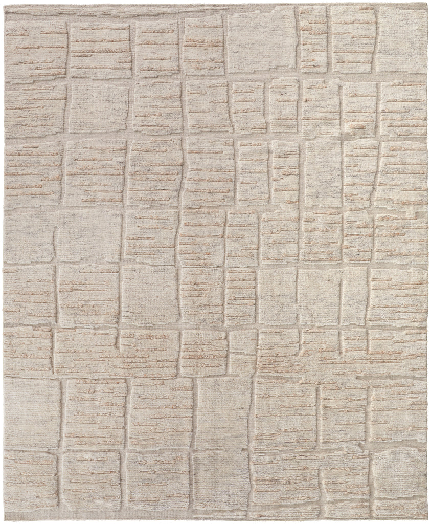 Norah Modern Solid Ivory Area Rug (2' x 3' / Pattern 1)