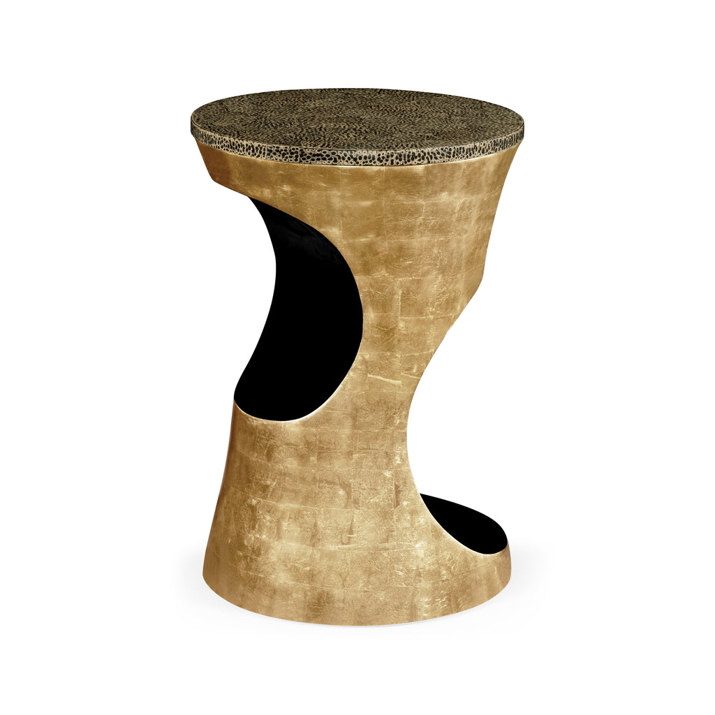 Modern Accents Emperor Gold Round Cut-Out Lamp Table