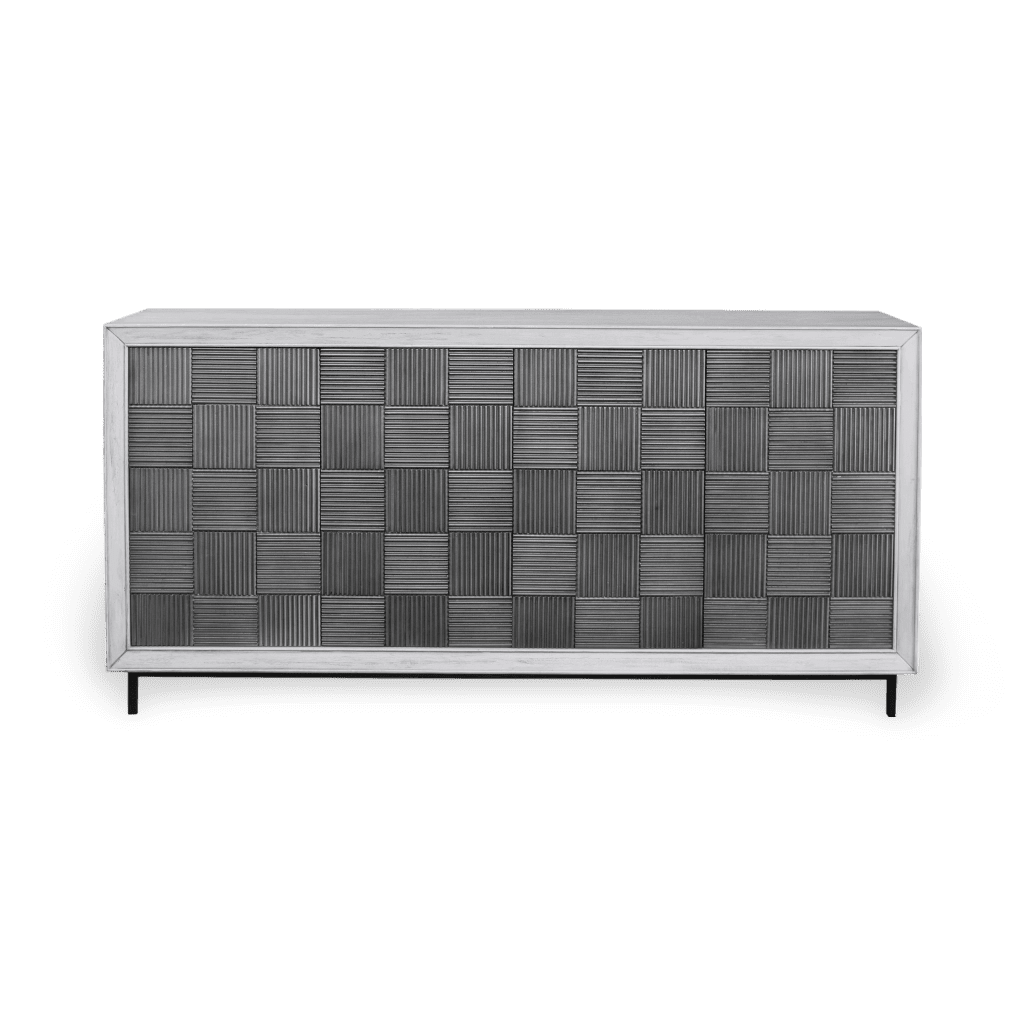 Checkerboard 4 Door Gray Cabinet