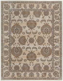 Celene Traditional Bordered Tan Ivory Brown Area Rug (2'6" x 8')