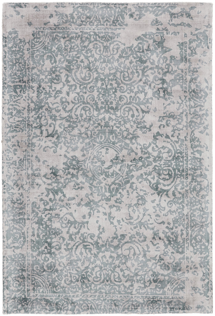 Nadia Transitional Distressed Blue Gray Area Rug (5' x 8')