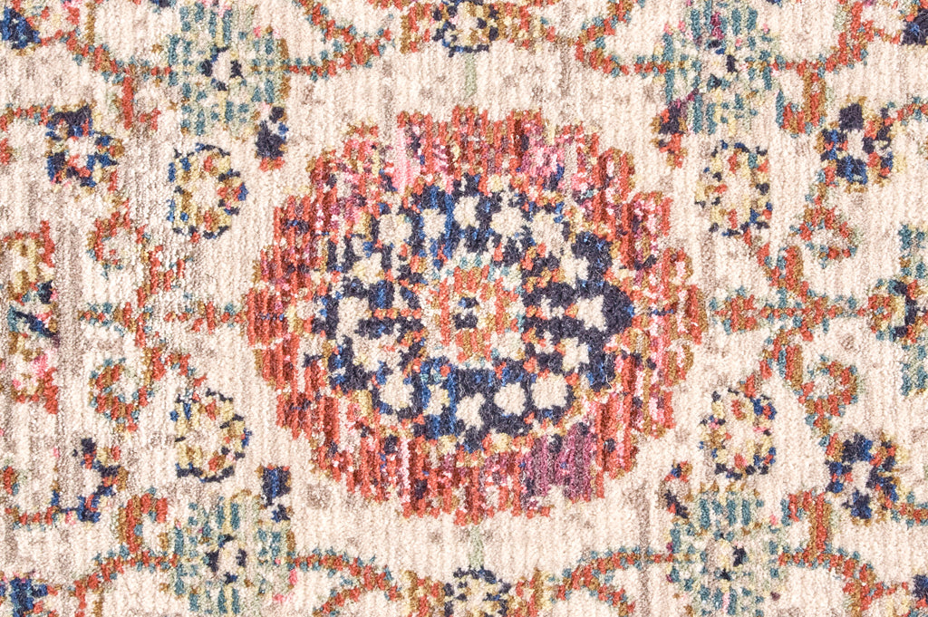 Torina Traditional Medallion Ivory Orange Blue Area Rug (3'6" x 5'6")