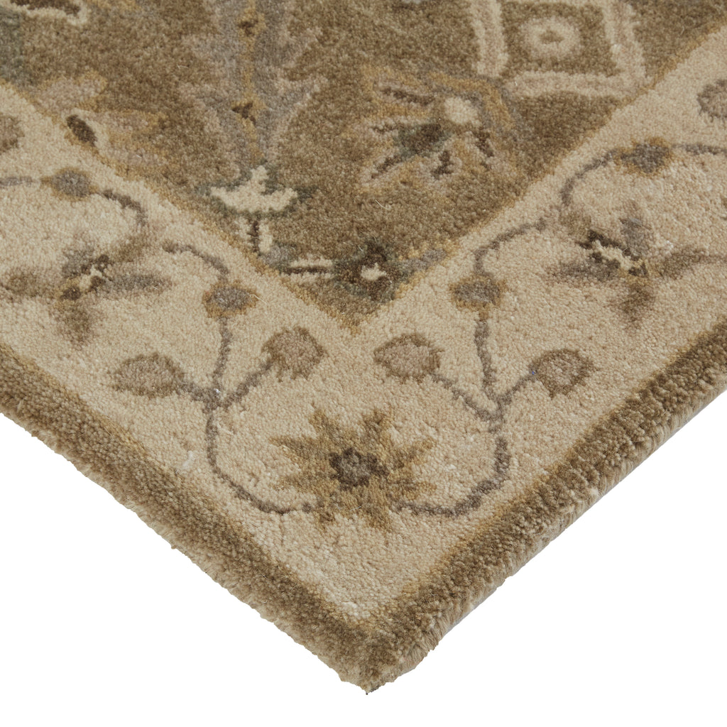 Eaton Traditional Oriental Green Brown Taupe Area Rug (10' x 10')