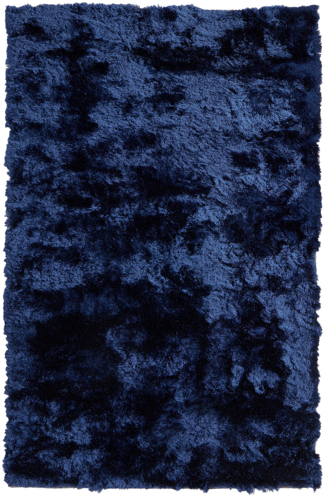 Indochine Modern Solid Blue Black Area Rug (7'6" x 9'6" / Pattern 2)