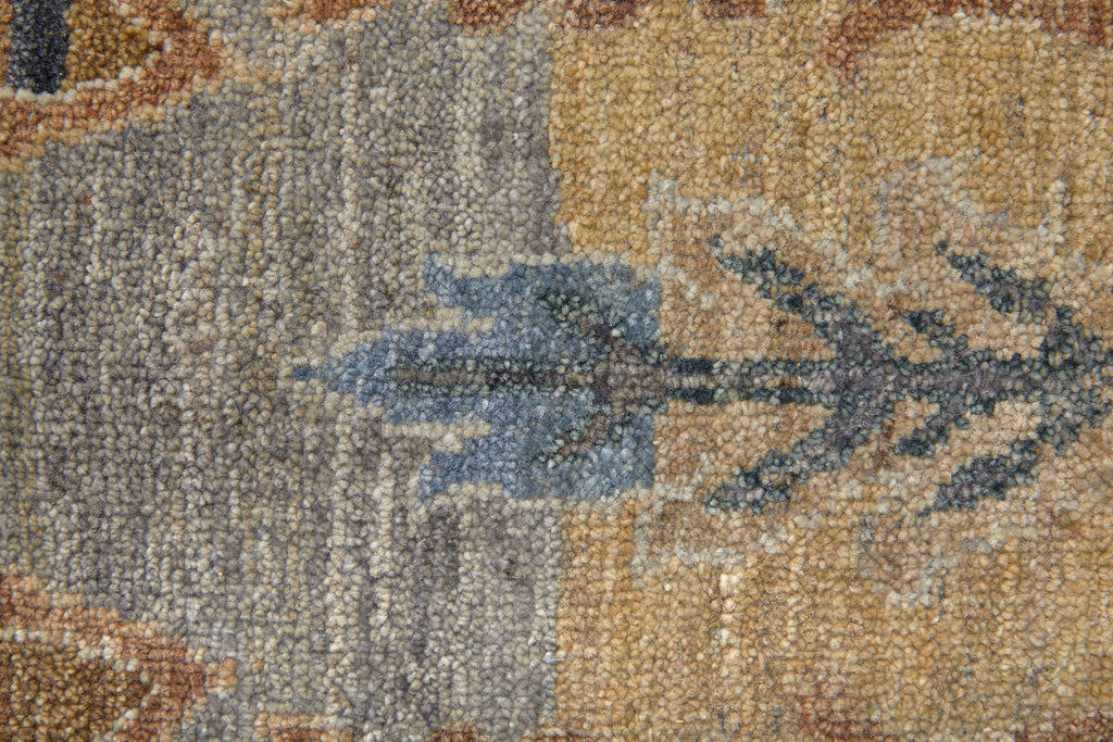 Rapsody Transitional Floral Botanical Brown Green Blue Area Rug (7'9" x 9'9")