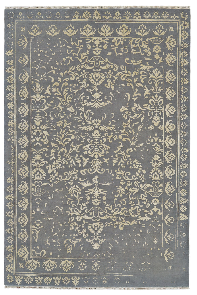 Escalante Transitional Paisley Gray Ivory Area Rug (7'9" x 9'9")