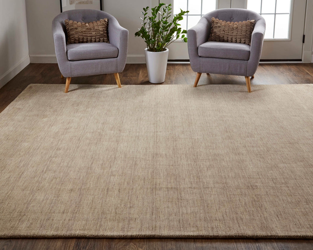 Luna Modern Solid Tan Area Rug (3'6" x 5'6")