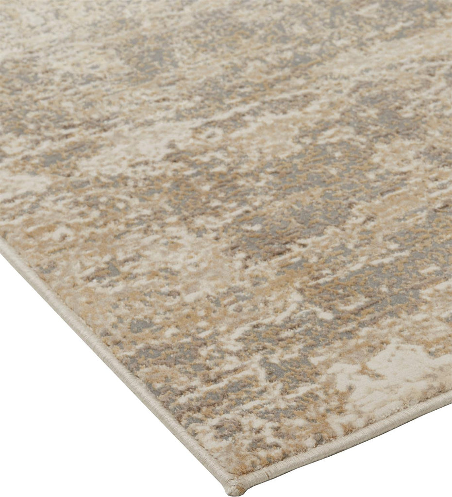 Parker Transitional Abstract Tan Ivory Brown Area Rug (7'9" x 10' / Pattern 2)