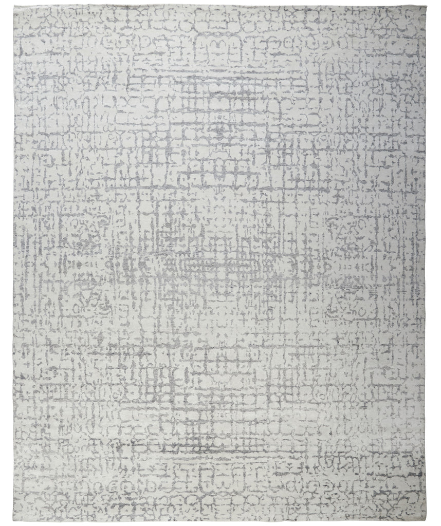 Leif Transitional Distressed Silver Gray Area Rug (9'6" x 13'6")