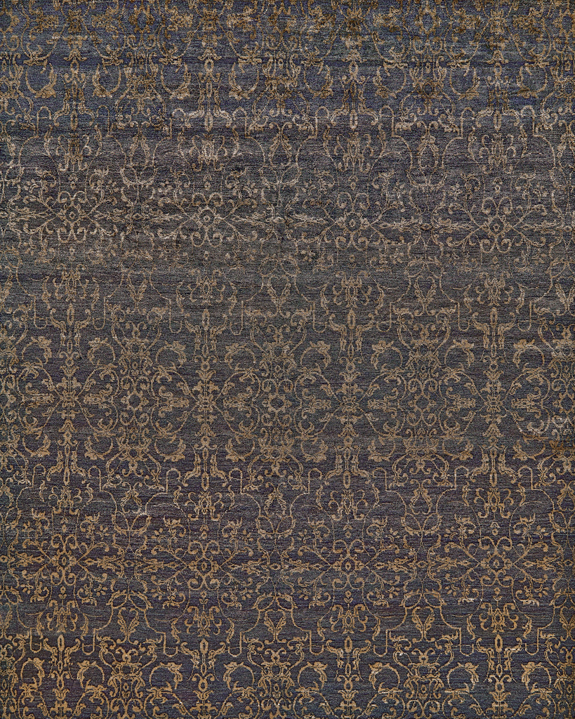 Tesoro I Transitional Paisley Gray Gold Area Rug (9'6" x 13'6")