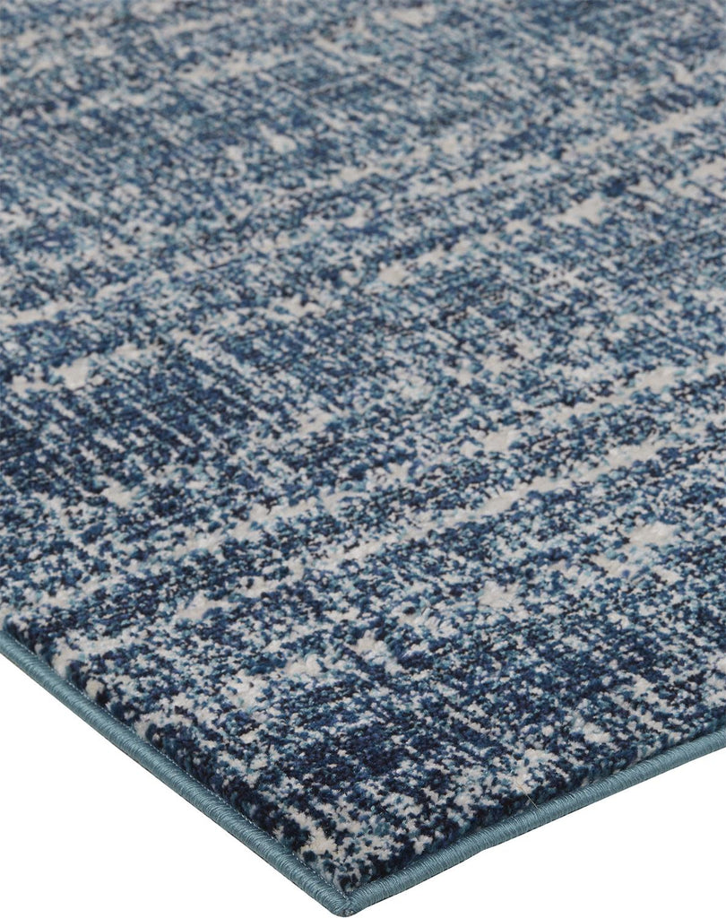 Remmy Transitional Solid Blue Ivory Area Rug (1'8" x 2'10")