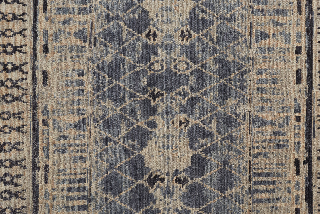 Palomar Transitional Trellis Lattice Blue Gray Ivory Area Rug (8'6" x 11'6")