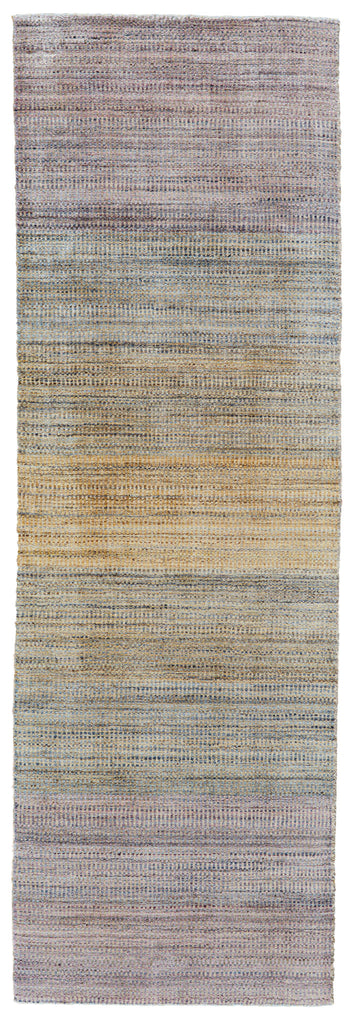 Milan Modern Gradient Ombre Blue Purple Tan Area Rug (2'6" x 8')