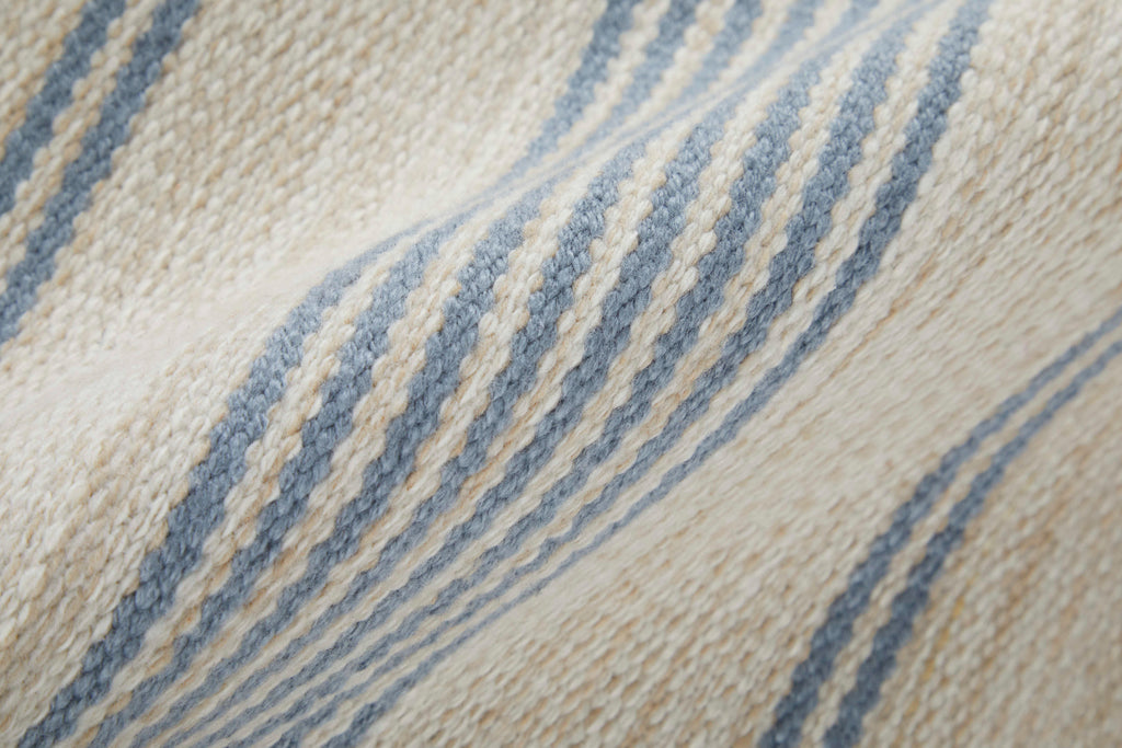 Duprine Transitional Stripes Blue Ivory Tan Area Rug (2' x 3')