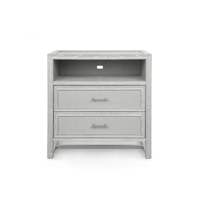 Vivian 2-Drawer Side Table, Soft Gray