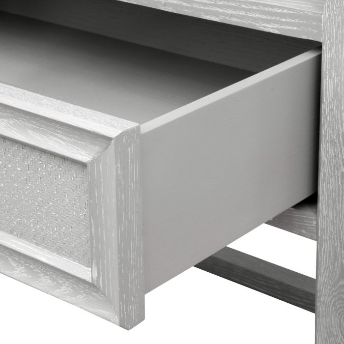 Vivian 2-Drawer Side Table, Soft Gray