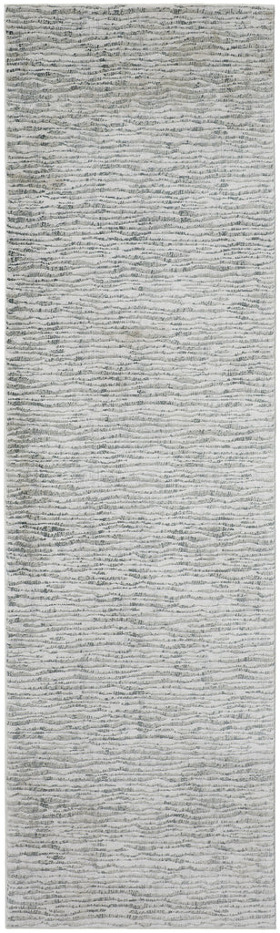 Atwell Transitional Abstract Gray Green Ivory Area Rug (2'8" x 10')