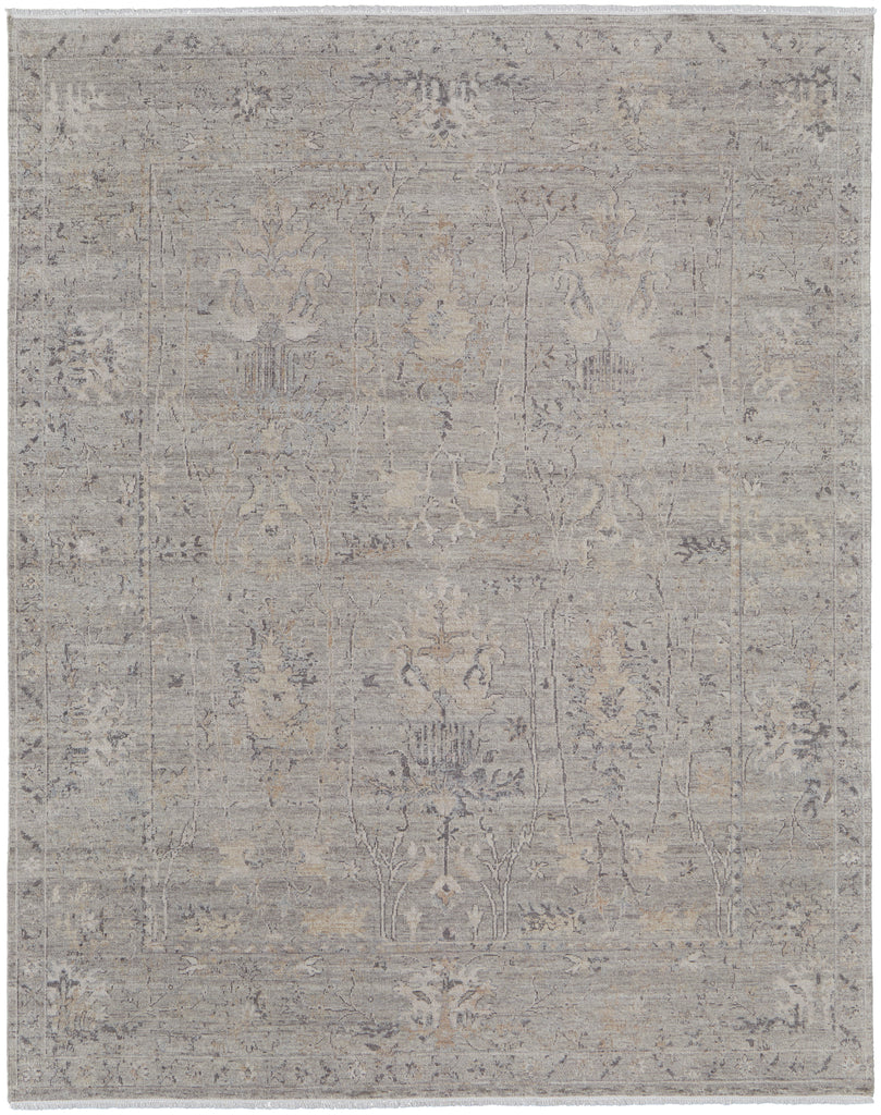 Wembley Transitional Distressed Taupe Gray Area Rug (9'6" x 13'6")