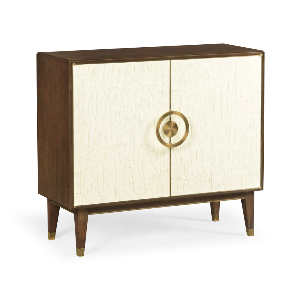 Eclectic Walnut and Crackle Lacquered Accent Chest