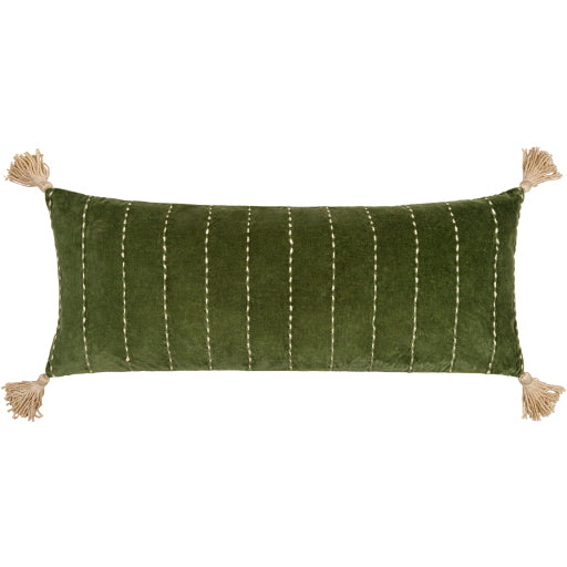 Velvet Kantha Lumbar Pillow VKH-002