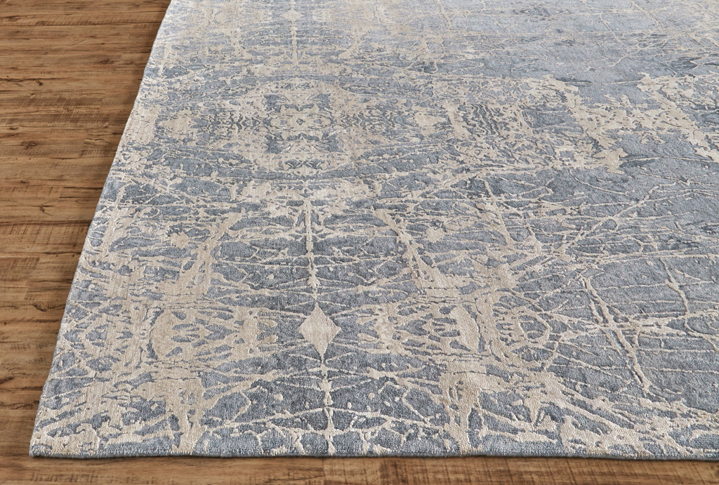 Adira Modern Abstract Gray Tan Ivory Area Rug (7'9" x 9'9")