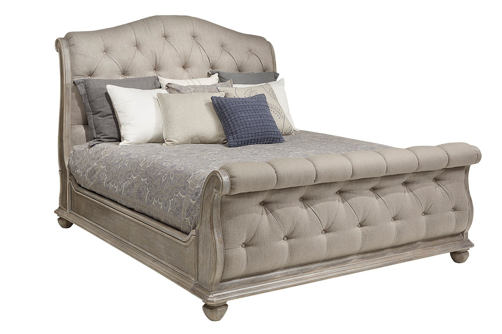 Summer Creek Shoals Upholstered Tufted Sleigh Bed