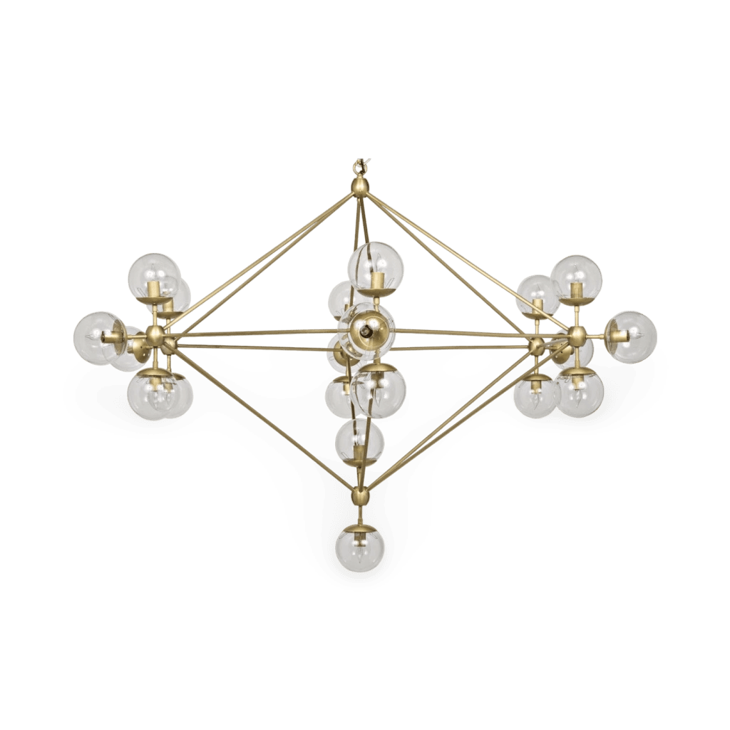 Pluto Chandelier, Large, Antique Brass