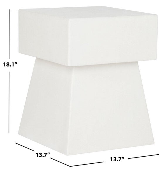 Zen Mushroom Accent Stool- White