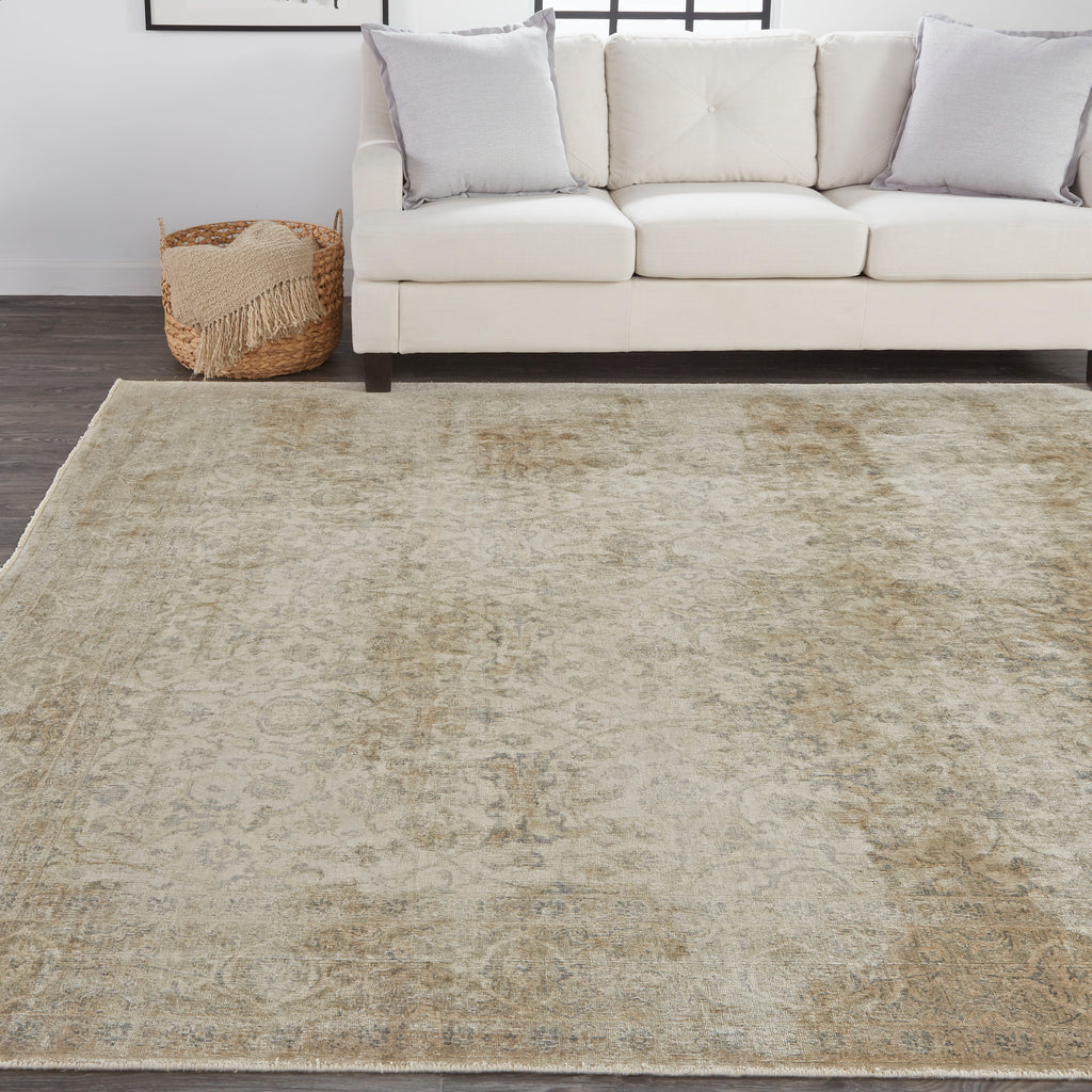 Ouray Traditional Oriental Brown Taupe Area Rug (9'6" x 13'6")