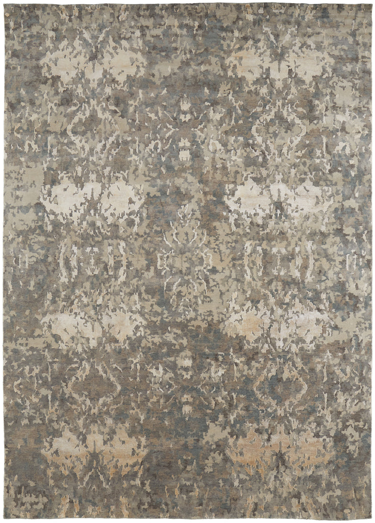 Adira Transitional Watercolor Gray Ivory Taupe Area Rug (9'6" x 13'6")