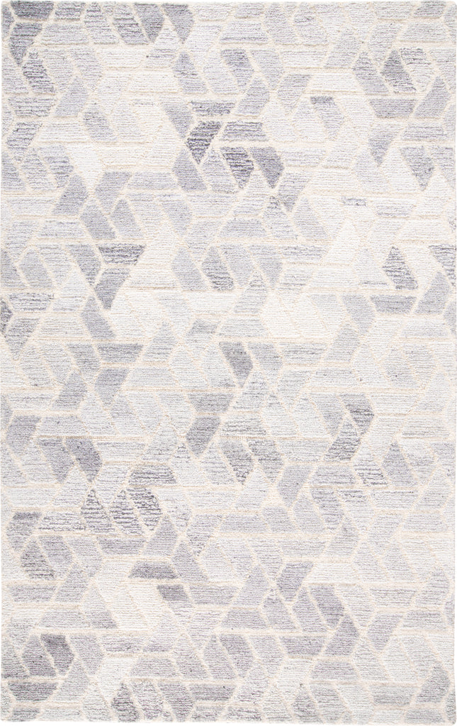 Asher Transitional Geometric Ivory Gray Silver Area Rug (2' x 3')