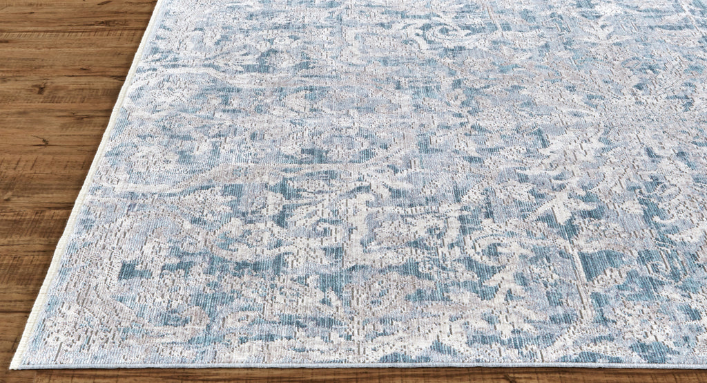 Cecily Transitional Distressed Blue Gray Area Rug (7'10" x 10')