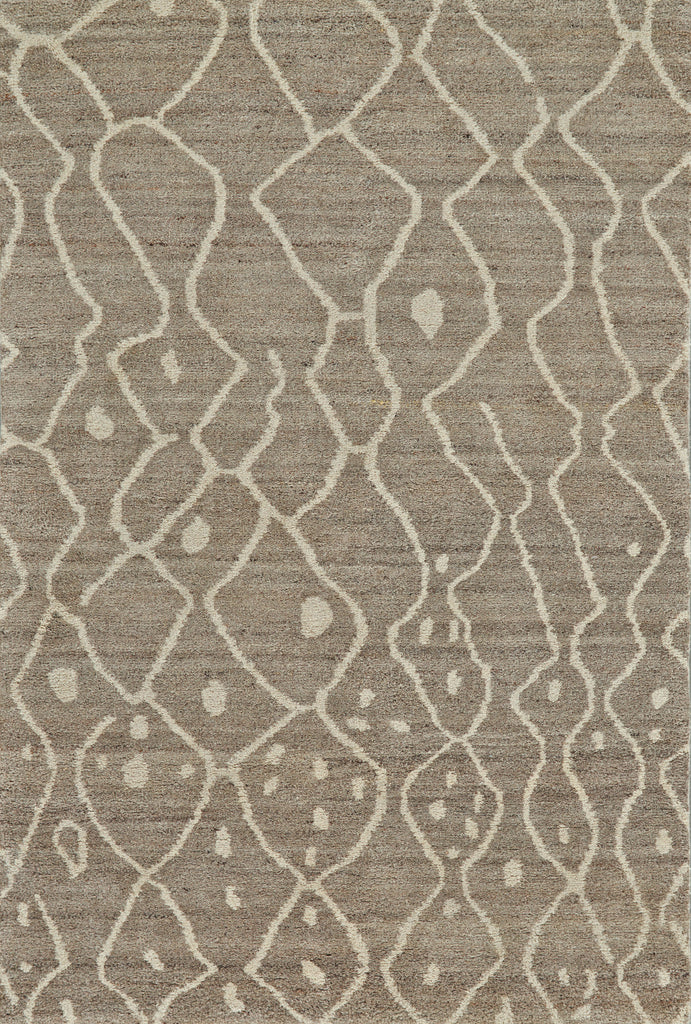 Barbary Modern Abstract Brown Ivory Area Rug (2' x 3')