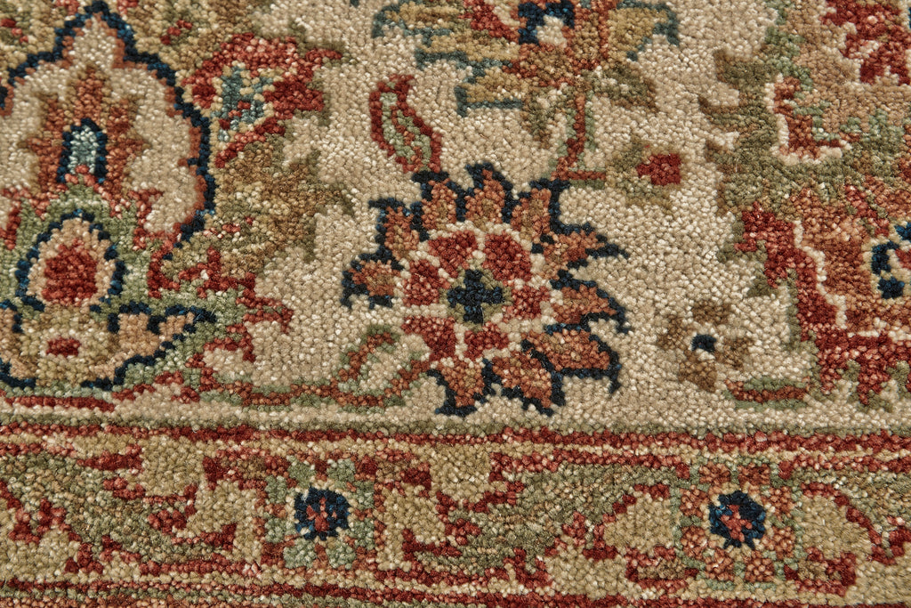 Faulkner Traditional Oriental Red Tan Taupe Area Rug (8' x 8')