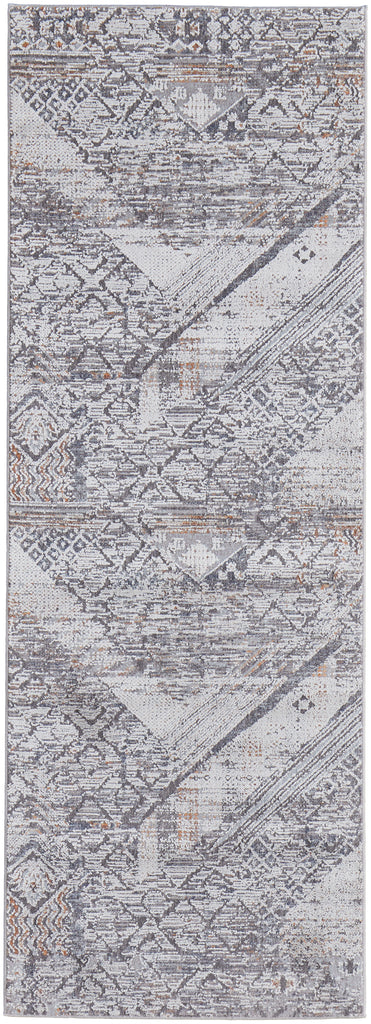 Francisco Transitional Abstract Ivory Gray Area Rug (2'10" x 8')