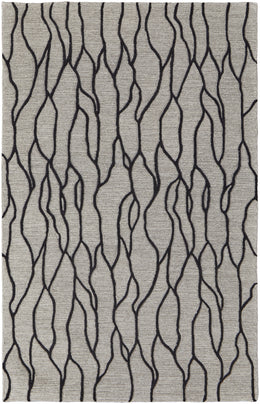 Enzo Transitional Abstract Ivory Black Taupe Area Rug (2'6" x 8')