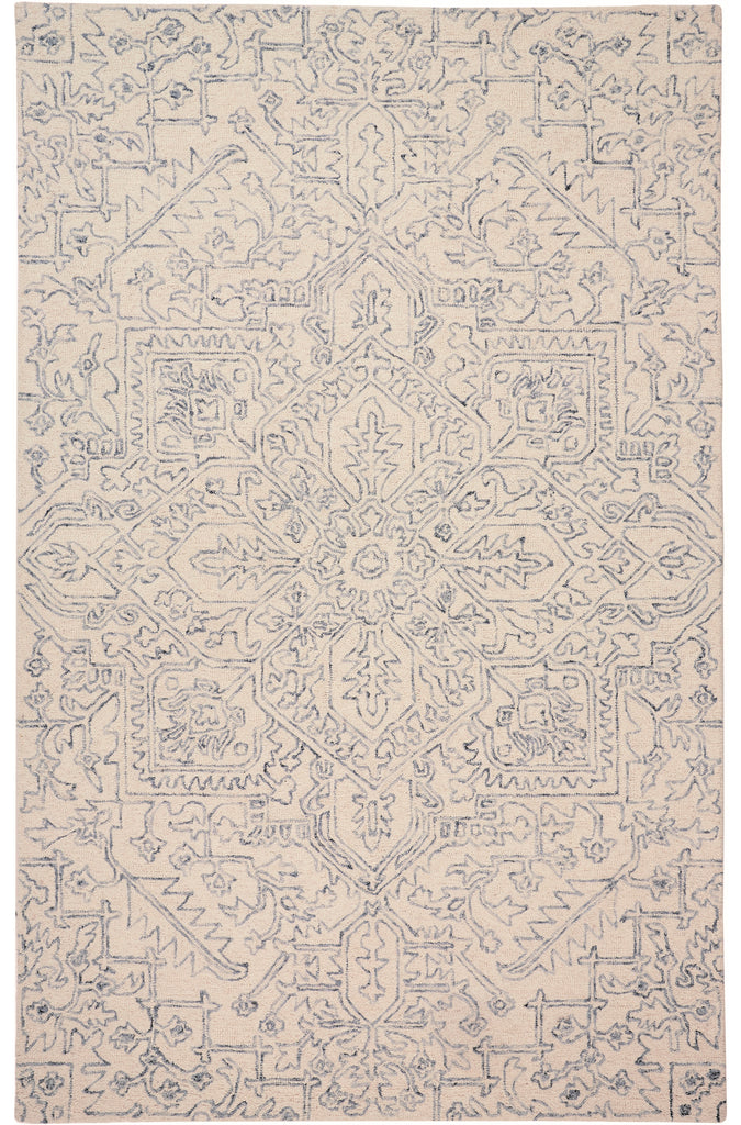 Belfort Transitional Medallion Ivory Gray Area Rug (12' x 15')