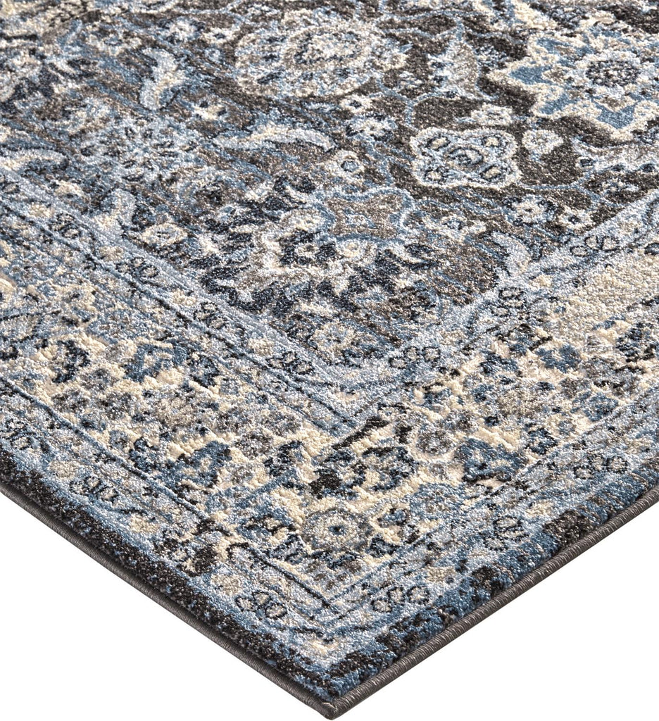 Ainsley Transitional Abstract Gray Blue Ivory Area Rug (2' x 3')